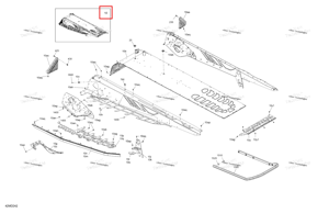 Глубокий чёрный шасси тоннель блок 146 b Ski-Doo 415130712