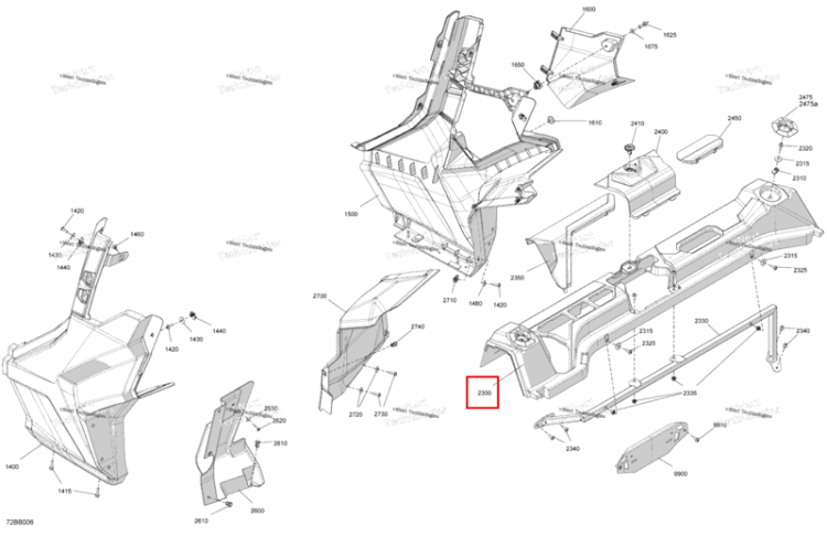 Верхний задний Cabin панель комплект Can-Am Commander 1000R EFI DPS (2022) (715008558)