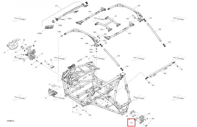 Задний нижний пластина Can-Am Maverick Turbo RR XRC (2022) (705210275)
