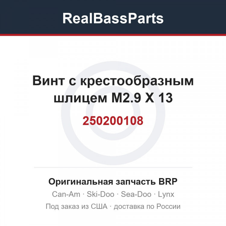 250200108 Винт с крестообразным шлицем M2.9 X 13