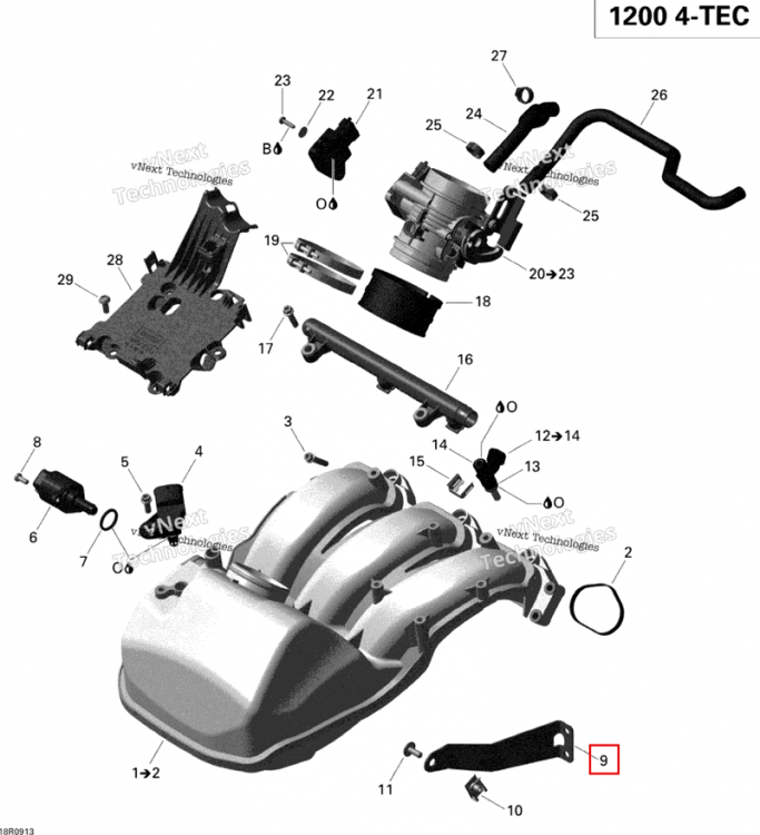 Опора Ski-Doo GTX LE 1200 4-TEC (2009) (420951010)