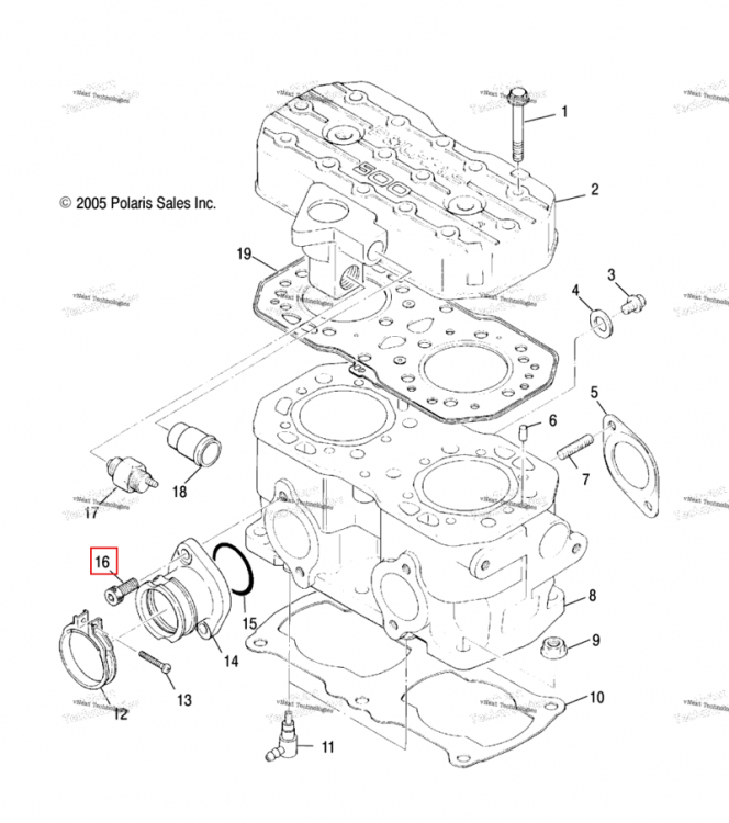 Гнездо головка болт Polaris Widetrak LX (2006) (3081330)