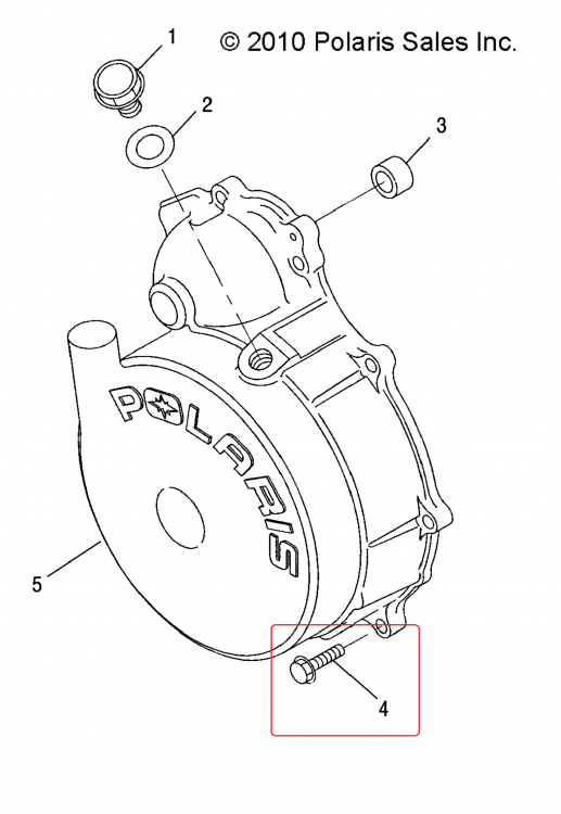 3084877v Болт крышки ручного стартера для квадроциклов Polaris 3084145/3086759/3087150