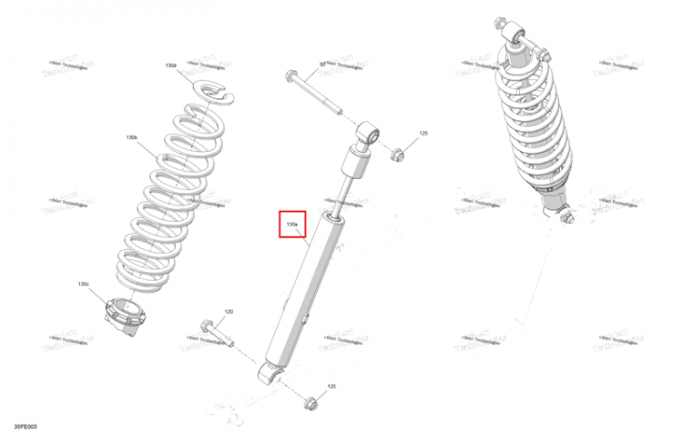 Передний амортизатор Can-Am Outlander 4x4 DPS 700 (2025) (706203564)