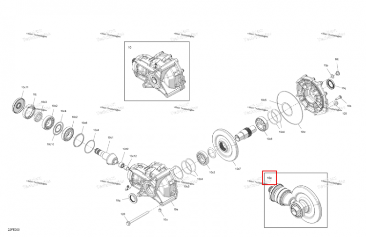 Шестерня комплект 10/36 зуб включает 10 c to 10 c12 Can-Am Outlander 4x4 XT 1000R (2025) (703501229)
