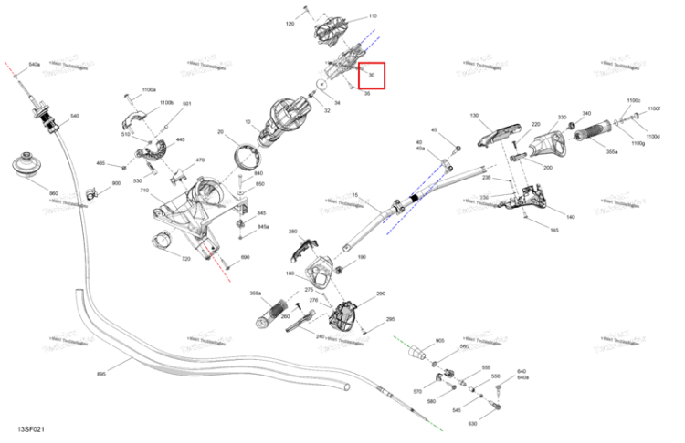 Руль Riser Bock Sea-Doo GTR 300 X (2026) (277002141)