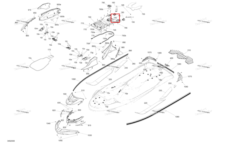 Шланг защита Sea-Doo GTX 300 (2020) (291004941)