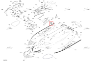 Iceland серый левый центральный корпус панель Sea-Doo RXT-X 300 (2023) (291004556)
