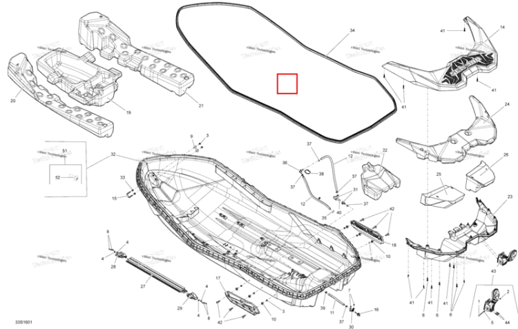 Правый Sponson Sea-Doo Spark (2016) (292001436)