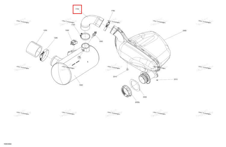 Выпуск шланг Sea-Doo Spark 60 (2023) (274001706)
