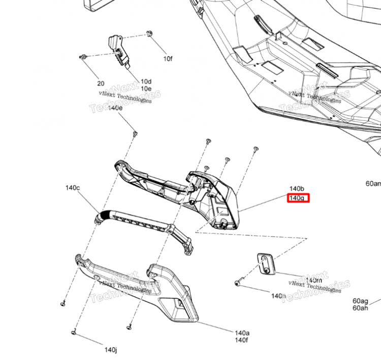 510006487 Ручка правая внутренняя Ski-Doo
