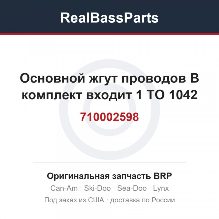 710002598 Основной жгут проводов В комплект входит 1 TO 1042
