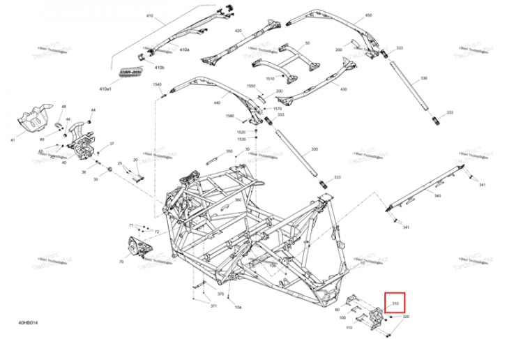 Junction пластина комплект Can-Am Maverick Turbo RR XRC (2022) (715008492)