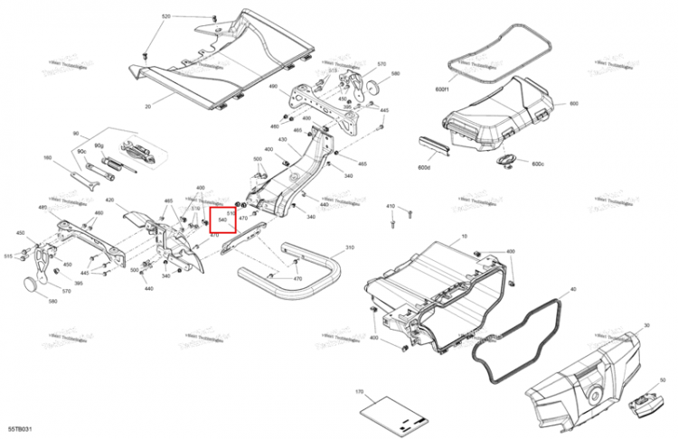 Номерной знак опора Can-Am Outlander 1000R EFI XMR (2022) (705018142)