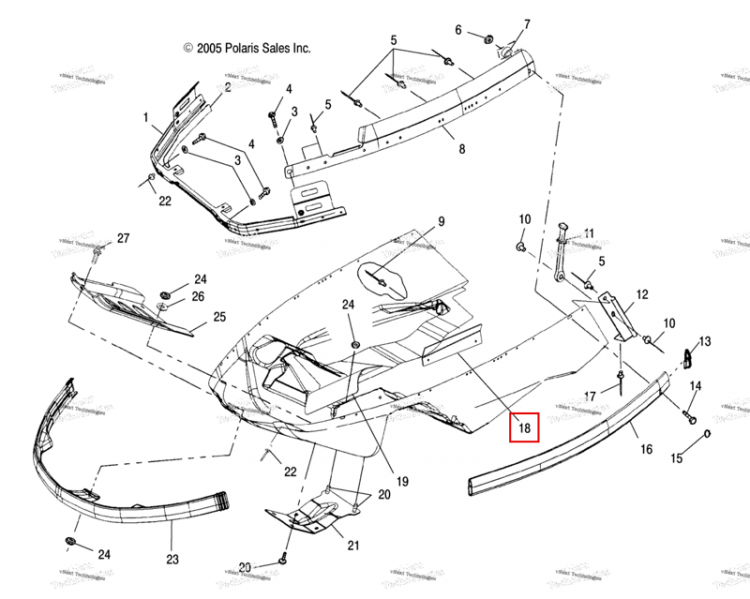 Кронштейн шланг защита Polaris Widetrak LX (2006) (5243418)