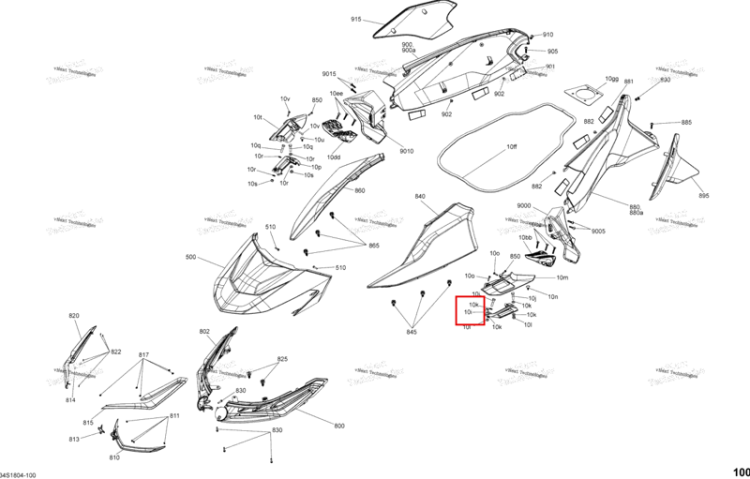 Левый Cleat Sea-Doo RXT 300 (2018) (291004559)
