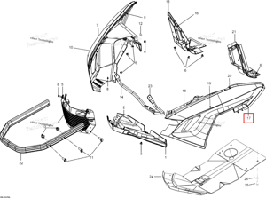 Левый Bottom с полукруглой головкой Ski-Doo 502007111