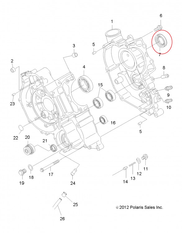 3084839 Сальник коленвала двигателя 35X48X8 для квадроциклов Polaris Sportsman 500 NA-50004F/P400427850006