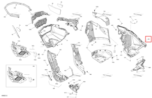 Глубокий чёрный правый Bottom с полукруглой головкой Ski-Doo 502008588