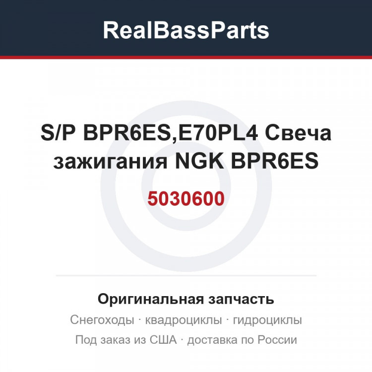 5030600 S/P BPR6ES,E70PL4 Свеча зажигания NGK BPR6ES