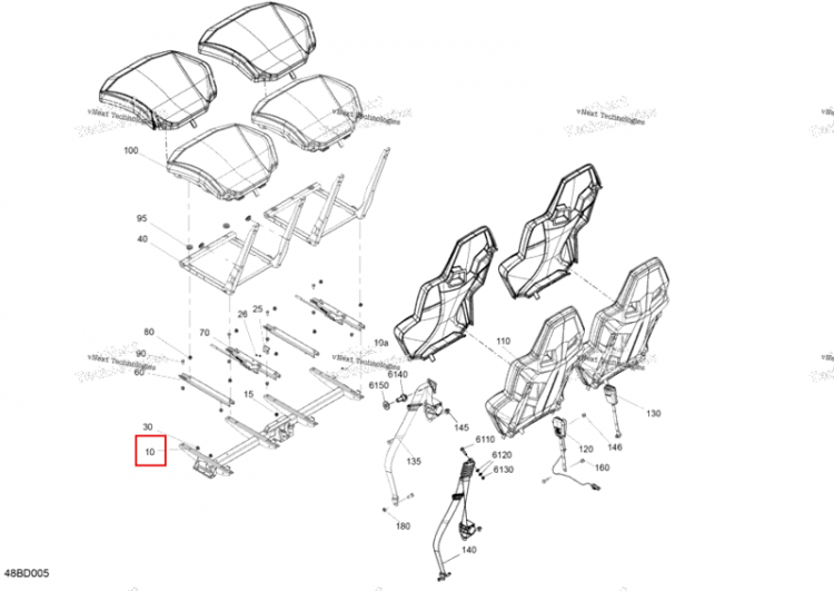 Сиденье Member включает 10 to 10 a Can-Am Commander MAX 1000R EFI XT (2024) (708003472)