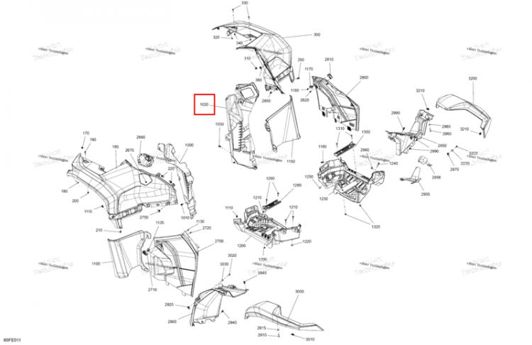 Левый внутренний крыло Can-Am Outlander 4x4 DPS 700 (2025) (705013312)