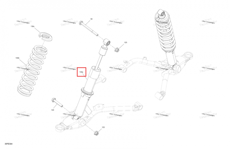 Передний амортизатор Can-Am Outlander 4x4 XT 1000R (2025) (706204243)