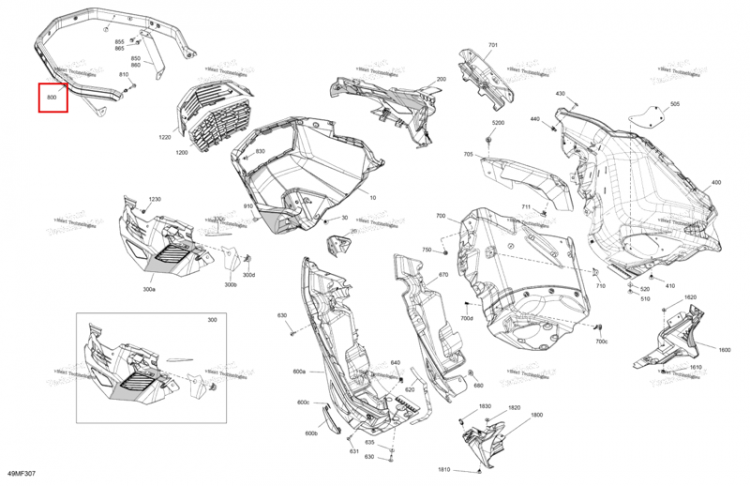 Глубокий чёрный передний бампер Ski-Doo Expedition LE 900 ACE Turbo (2026) (502008831)