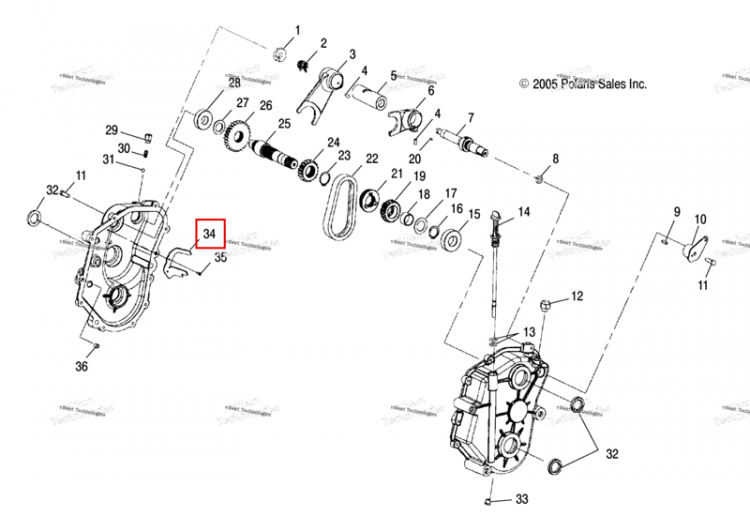 Дефлектор масляный Polaris Widetrak LX (2006) (3233406)