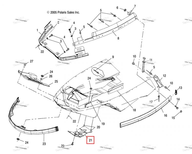С полукруглой головкой распорка нижний MEDIUM глянцевый Polaris Widetrak LX (2006) (5242575-067)