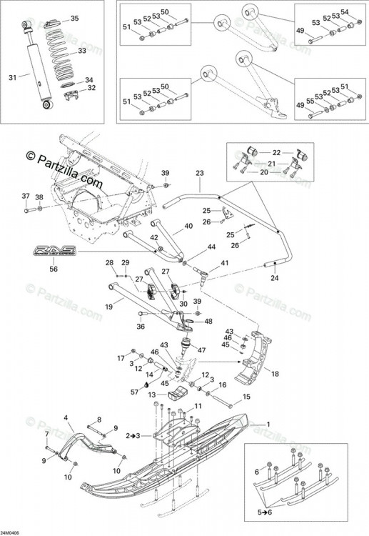 505071268 Полувтулка рычага, правая Ski-Doo