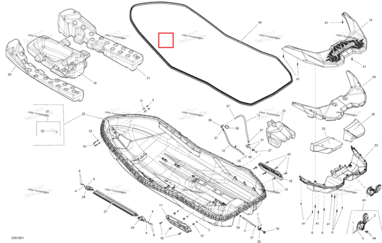 Задний поплавок Sea-Doo Spark (2016) (292001469)