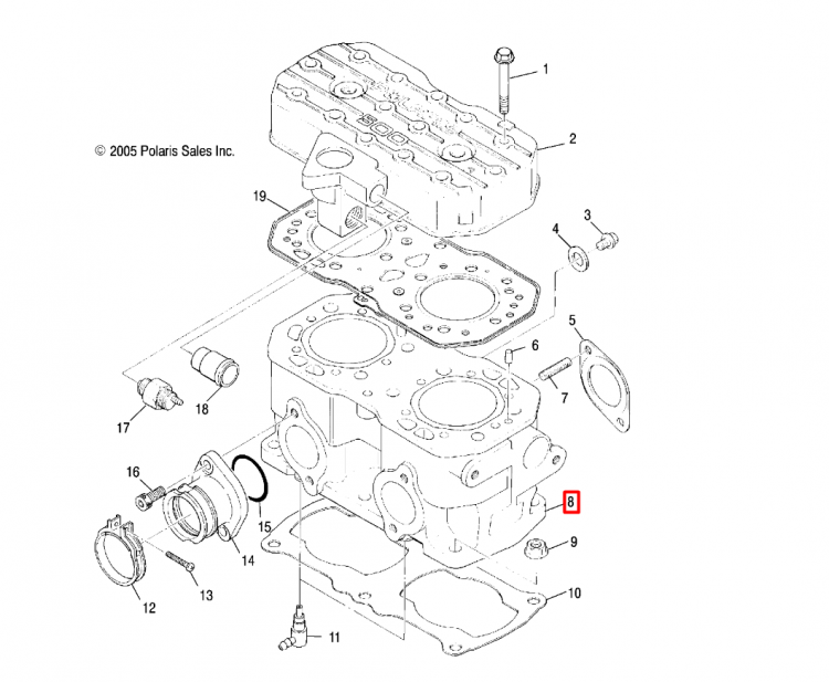 3085583 Цилиндр Polaris WT 500 3083958
