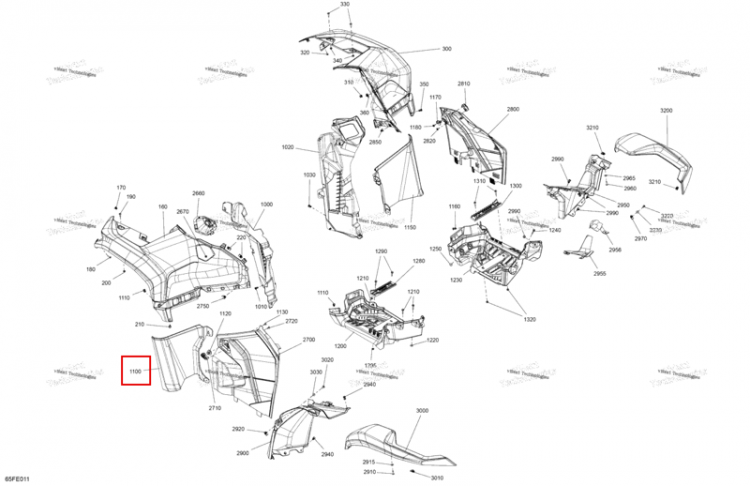 Левый верхний подножка Can-Am Outlander 4x4 DPS 700 (2025) (705014743)