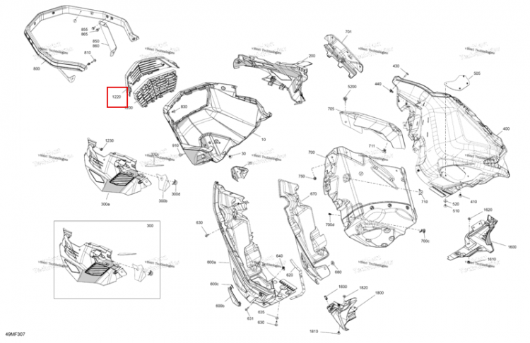 Верхний решётка Prefilter Ski-Doo Expedition LE 900 ACE Turbo (2026) (502008736)