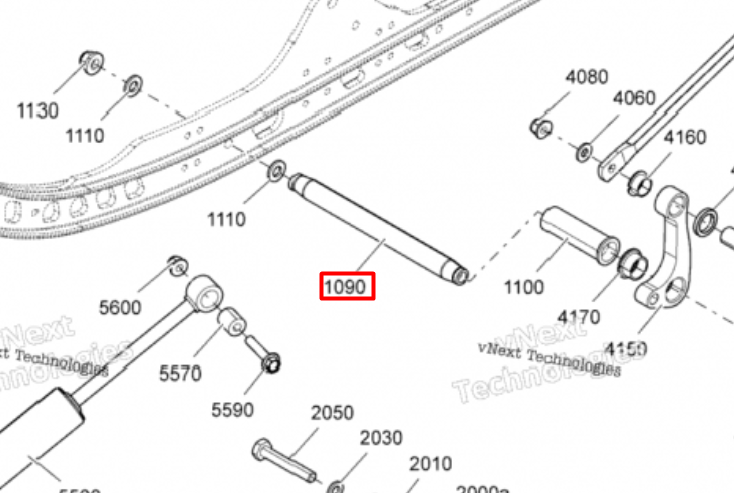 503191764 Ось подвески Ski-Doo