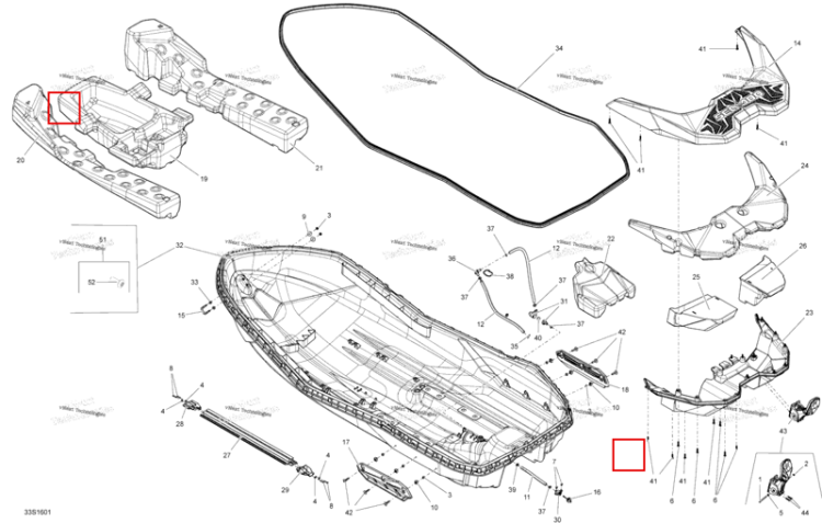 Задний Deck Extension поплавок Sea-Doo Spark (2016) (292001504)