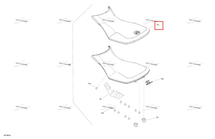 Сиденье крышка Liquid Titan Can-Am Outlander 1000R EFI XMR (2022) (708003342)
