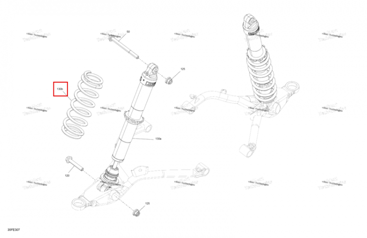 Legion красный передний компрессионный пружина Can-Am Outlander 4x4 XMR 1000R (2025) (706205358)