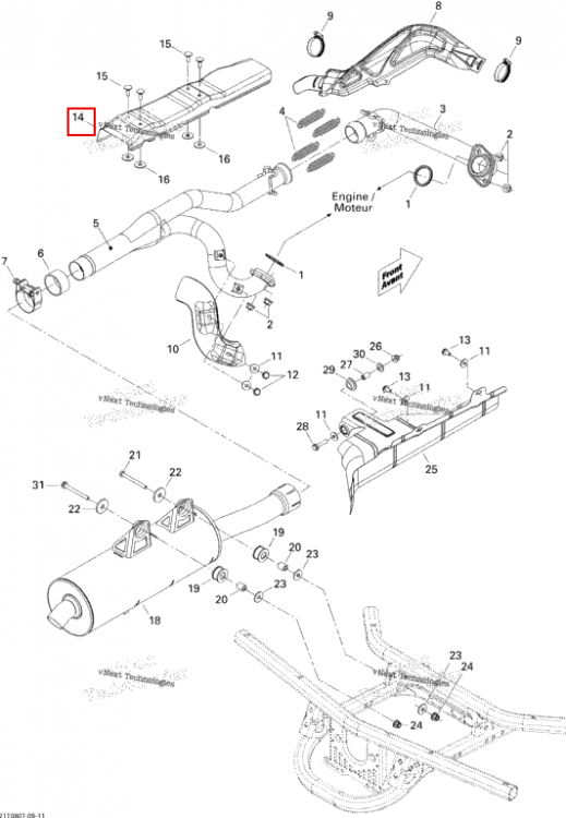 Теплозащитный экран Can-Am Outlander 650 XT (2008) (707600426)