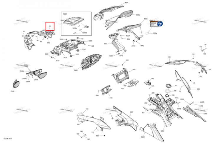 Center капот Ski-Doo Expedition LE 900 ACE Turbo (2026) (517307755)