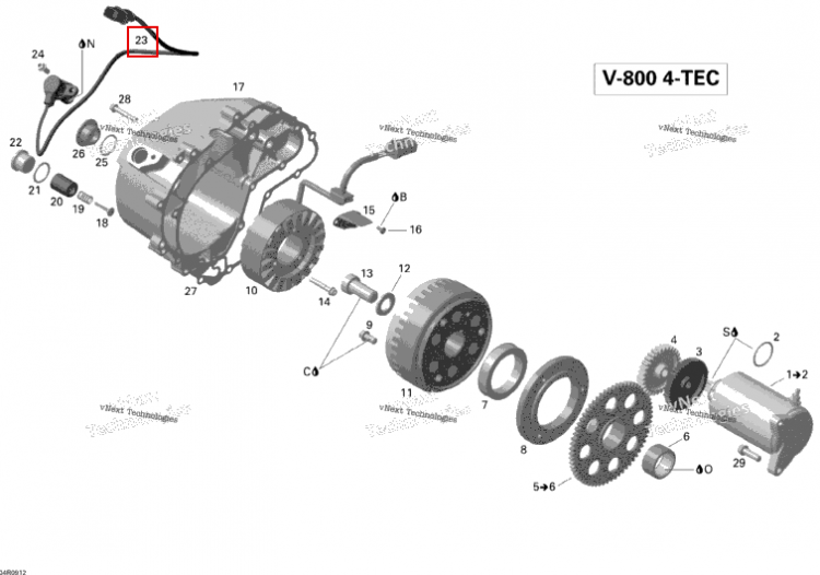 Crank Position курок Ski-Doo Skandic Tundra LT V800 4-TEC (2009) (420966575)
