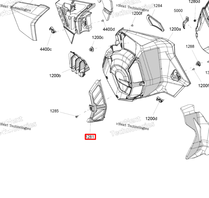 517309318 Сетка вентиляции вариатора G5 Ski-Doo 517307956 