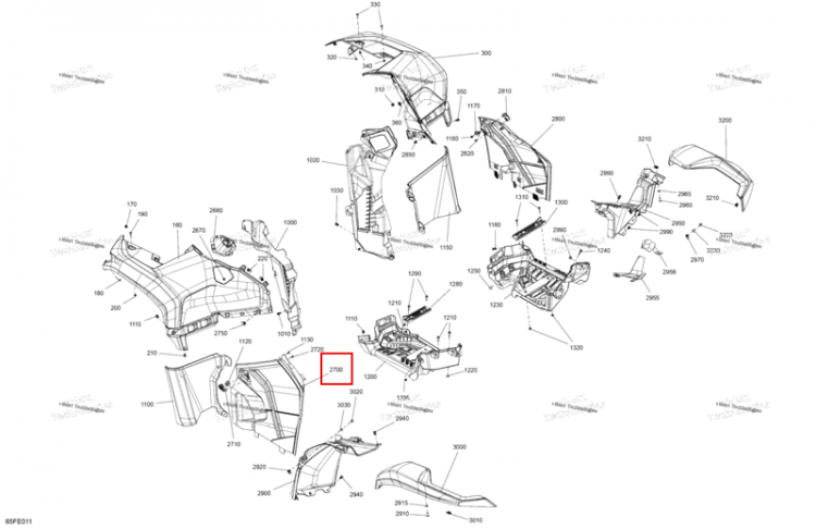 Левый панель Can-Am Outlander 4x4 DPS 700 (2025) (705019073)