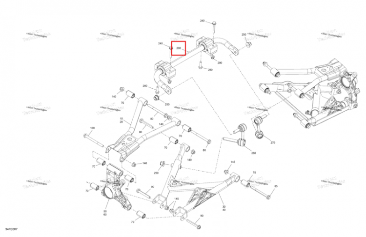 Стабилизатор в сборе Can-Am Outlander 4x4 DPS 700 (2025) (706004983)