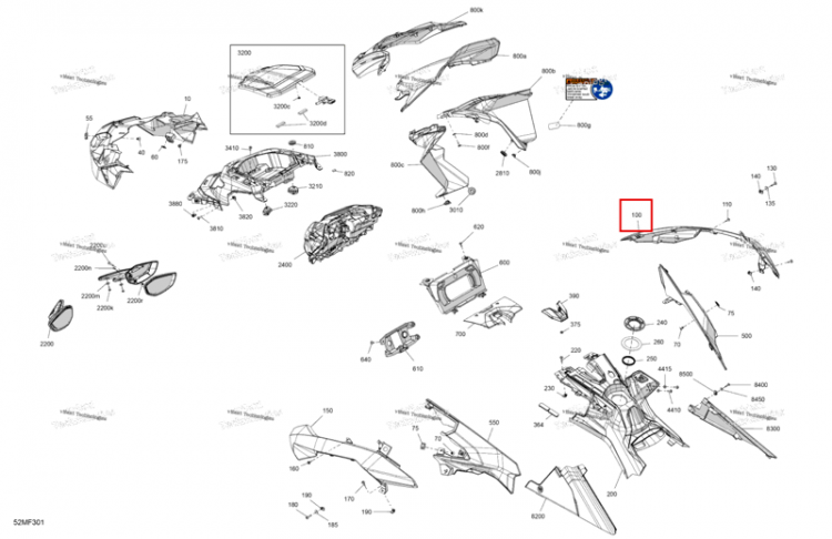 Правый передний капот Ski-Doo Expedition LE 900 ACE Turbo (2026) (517308642)