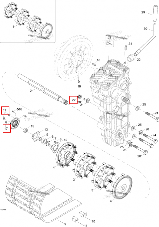 Гайка шестигранный Elastic M8 Ski-Doo Expedition TUV V800 4-TEC (2009) (M33201)