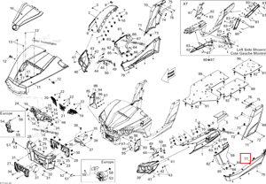 Левый центральный Lateral Pannel STD Can-Am 705003318