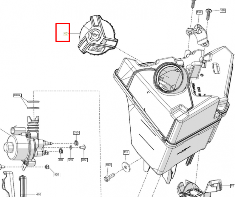 519000373 Крышка пробка маслобака для снегоходов Ski-Doo SUMMIT G5 519000373