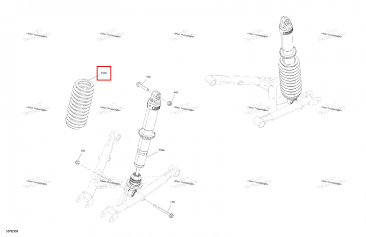 Legion красный задний компрессионный пружина Can-Am Outlander 4x4 XMR 1000R (2025) (706005095)